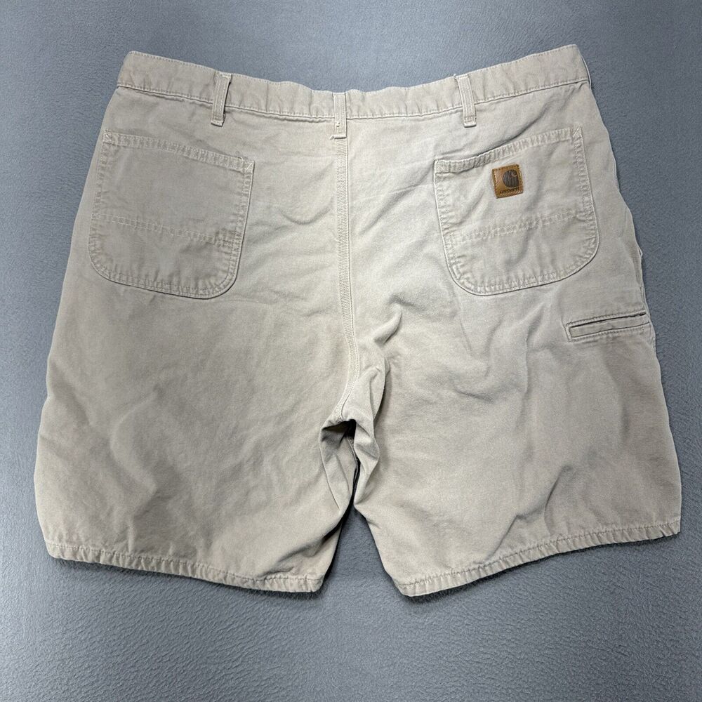 Carhartt Shorts Mens 40* Tan Grunge‎ American Work Relaxed Rugged Khaki Utility - Picture 6 of 9